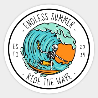 Endless Summer Surfer Surfing Sticker